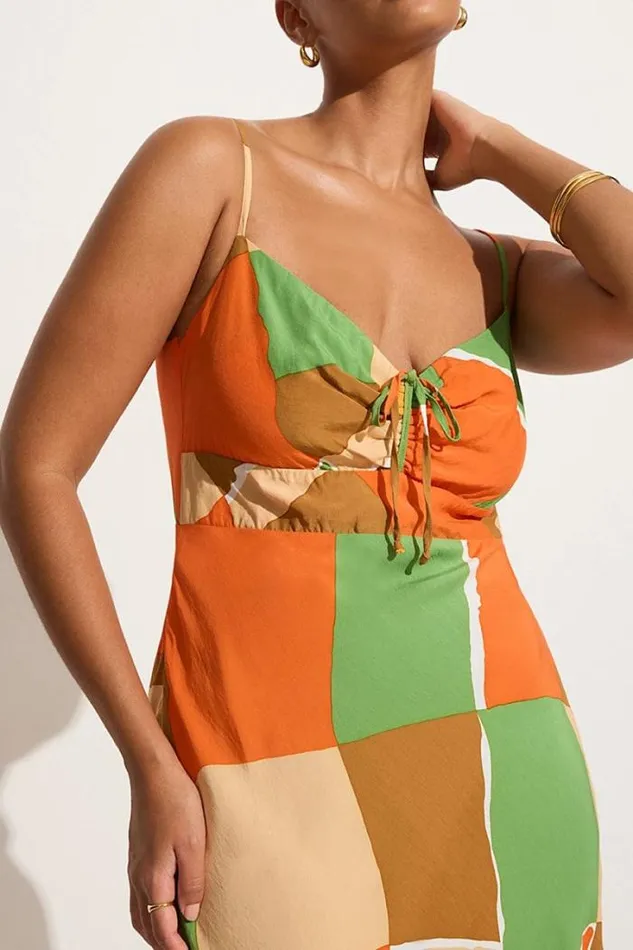 Women Faithfull The Brand Dresses Tempio Midi Dress Costa Smeralda Print 8211 Final Sale