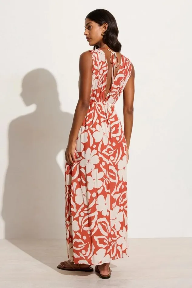 Women Faithfull The Brand Dresses Tropicale Midi Dress Pavito Floral Watermelon 8211 Final Sale
