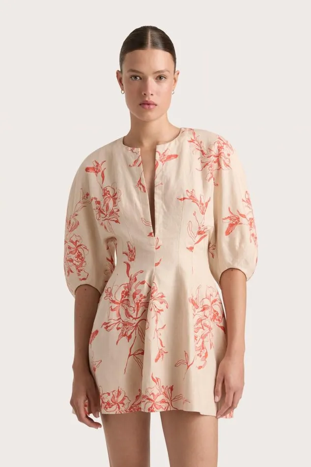 Women Faithfull The Brand Mini Dresses Soleil Mini Dress Leilani Vermilion