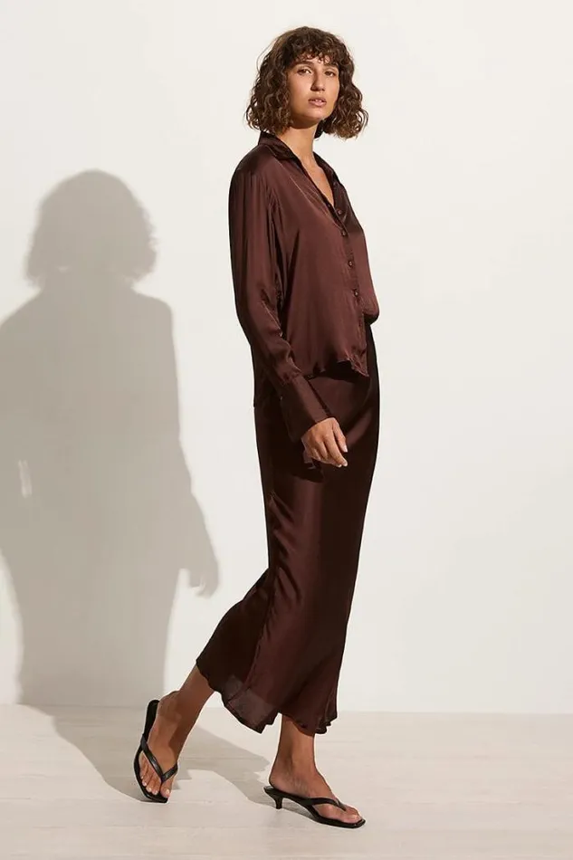 Women Faithfull The Brand Skirts and Shorts Ancora Skirt Dark Truffle