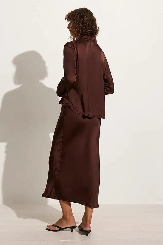 Women Faithfull The Brand Skirts and Shorts Ancora Skirt Dark Truffle