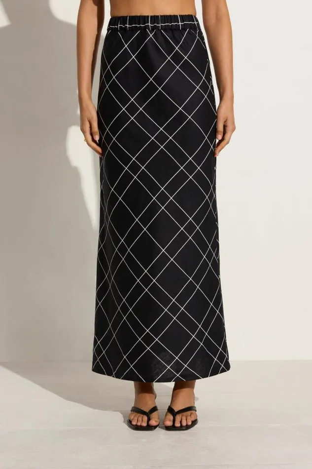 Women Faithfull The Brand Skirts and Shorts Dalicenca Skirt Letizia Check Black