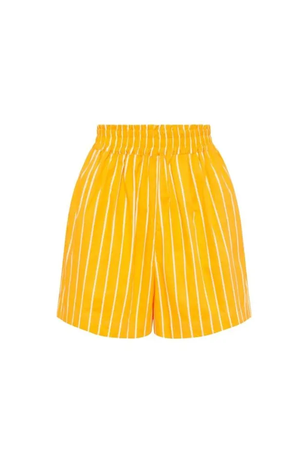 Women Faithfull The Brand Skirts and Shorts Elva Shorts Adia Stripe Print Citrus 8211 Final Sale