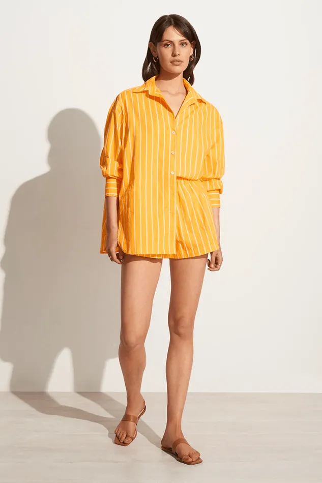 Women Faithfull The Brand Skirts and Shorts Elva Shorts Adia Stripe Print Citrus 8211 Final Sale