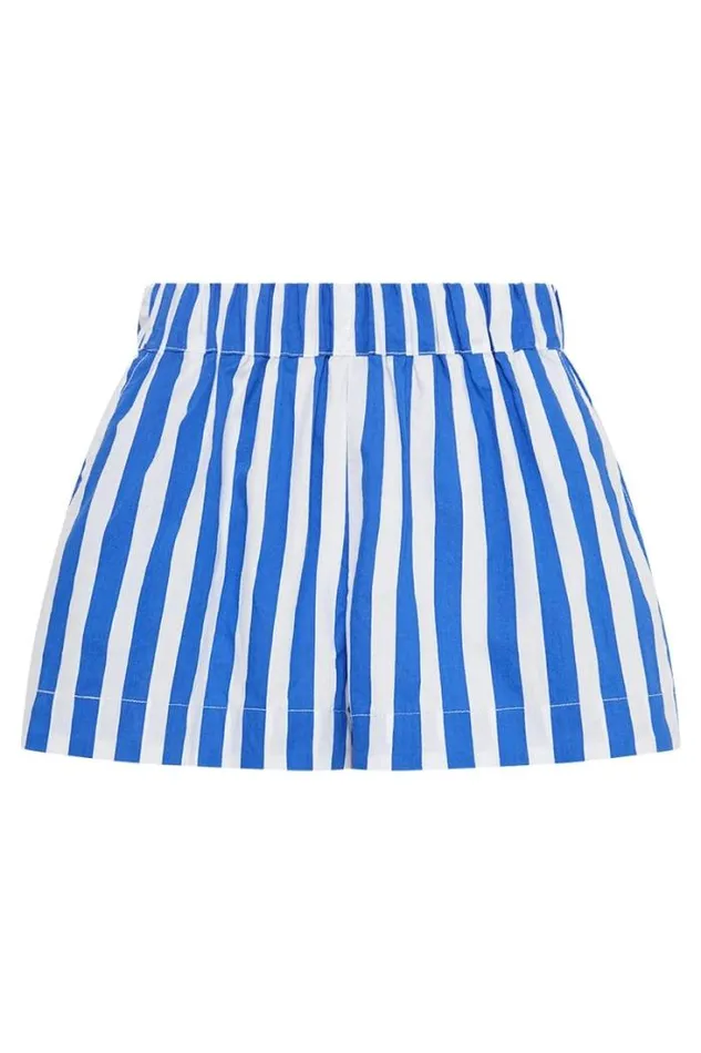Women Faithfull The Brand Skirts and Shorts Lorenso Short Bayou Stripe Cobalt 8211 Final Sale