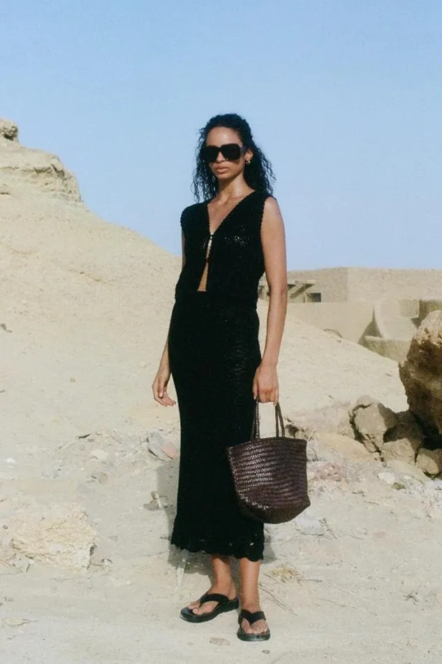 Women Faithfull The Brand Skirts and Shorts Lula Handmade Crochet Skirt Black