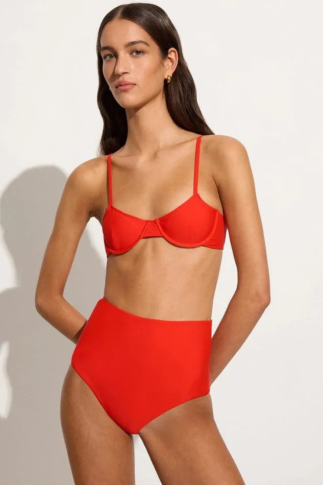 Women Faithfull The Brand Swim Amira Bikini Top Salsa