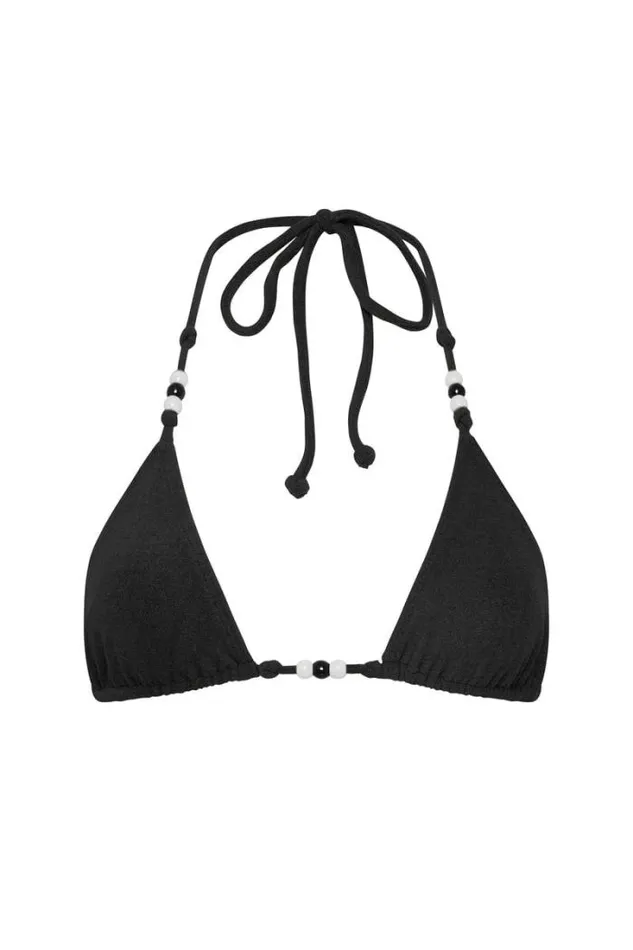 Women Faithfull The Brand Swim San Marco Bikini Top Black Towelling 8211 Final Sale