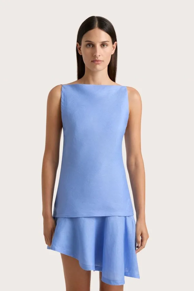 Women Faithfull The Brand Tops Antibes Top Mid Blue