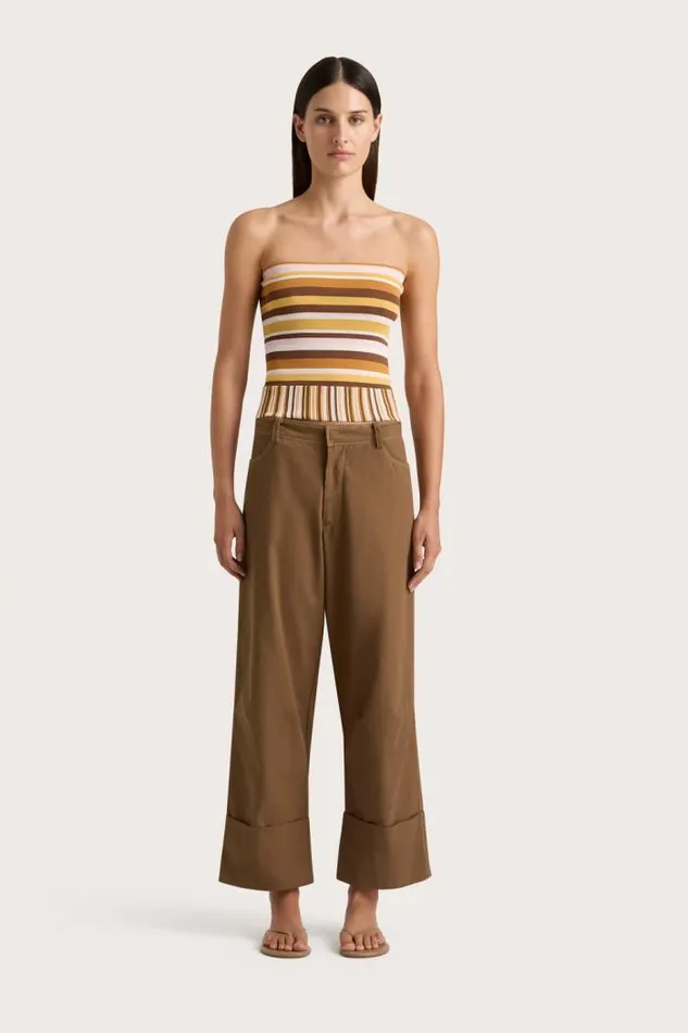 Women Faithfull The Brand Tops Citara Strapless Top Cocoa