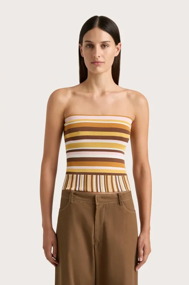 Women Faithfull The Brand Tops Citara Strapless Top Cocoa