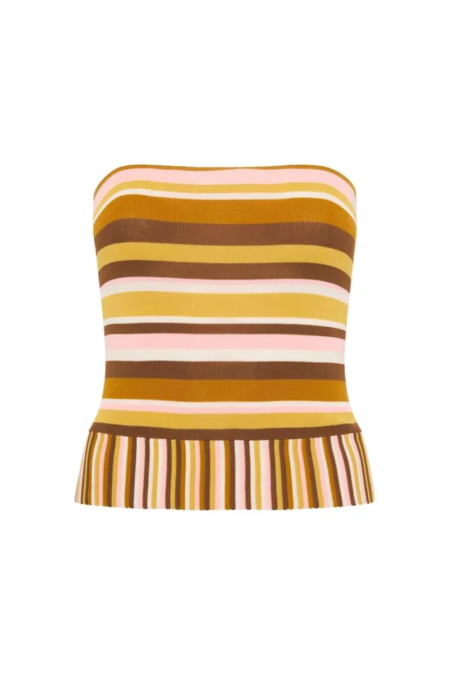 Women Faithfull The Brand Tops Citara Strapless Top Cocoa