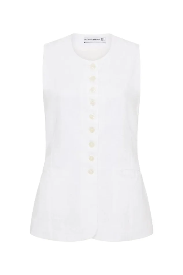 Women Faithfull The Brand Tops Domenico Vest White