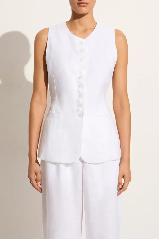 Women Faithfull The Brand Tops Domenico Vest White