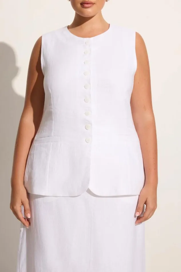 Women Faithfull The Brand Tops Domenico Vest White