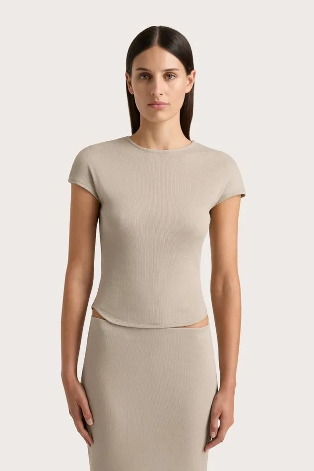 Women Faithfull The Brand Tops Loire TShirt Taupe