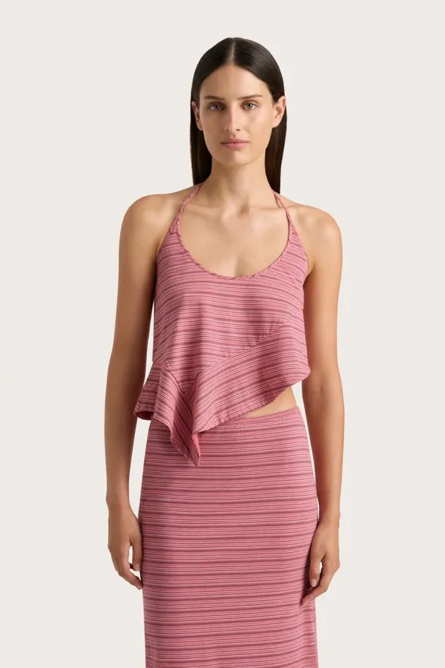 Women Faithfull The Brand Tops Maceio Top Vermillion Stripe