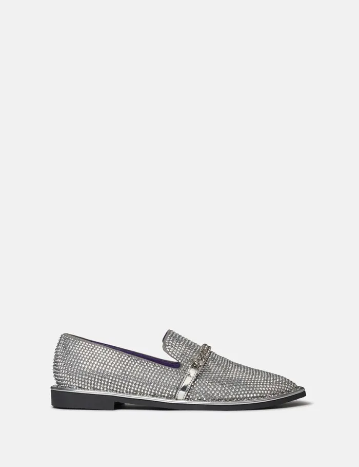 Women Falabella Crystal Loafers Silver Stella McCartney Flats