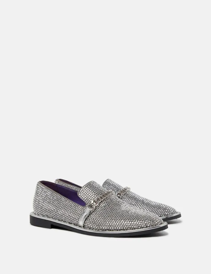 Women Falabella Crystal Loafers Silver Stella McCartney Flats Women Falabella Crystal Loafers Silver Stella McCartney Flats