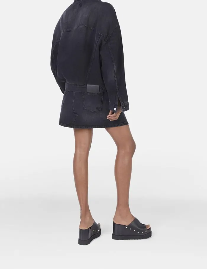 Women Falabella Denim Mini Skirt Black Stella McCartney Denim Women Falabella Denim Mini Skirt Black Stella McCartney Denim