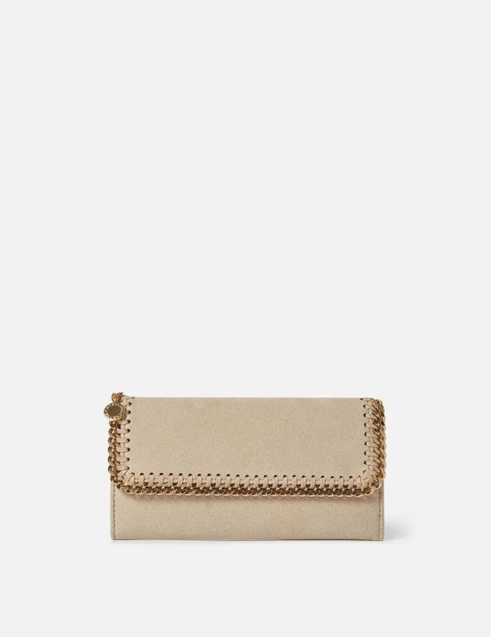 Women Falabella Flap Continental Wallet Butter Cream Stella McCartney Iconic Falabella