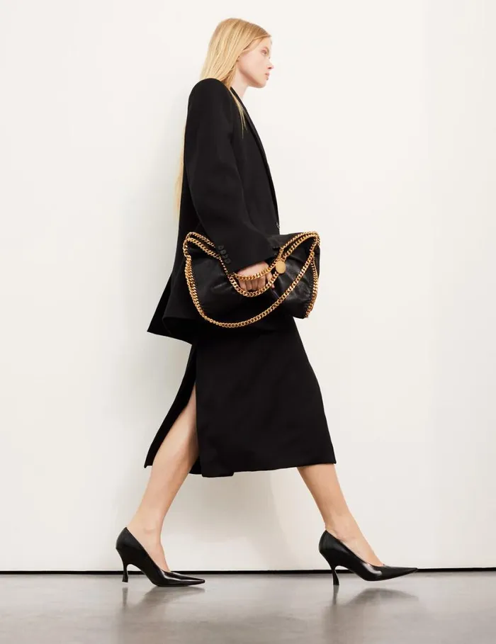 Women Falabella FoldOver Tote Bag Black Stella McCartney Shoulder Bags