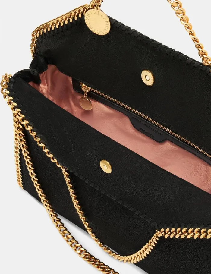 Women Falabella FoldOver Tote Bag Black Stella McCartney Shoulder Bags