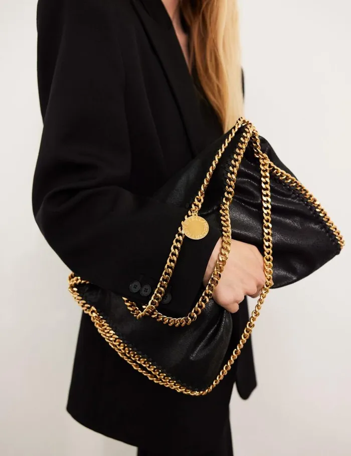 Women Falabella FoldOver Tote Bag Black Stella McCartney Shoulder Bags