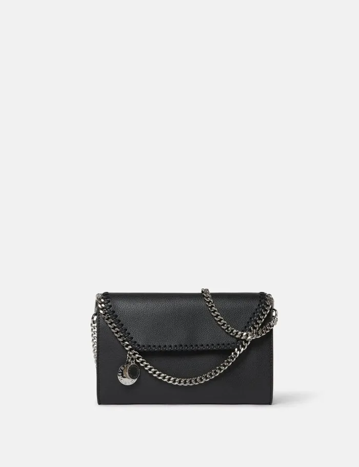 Women Falabella MIRUM Wallet Crossbody Bag Black Stella McCartney Iconic Falabella