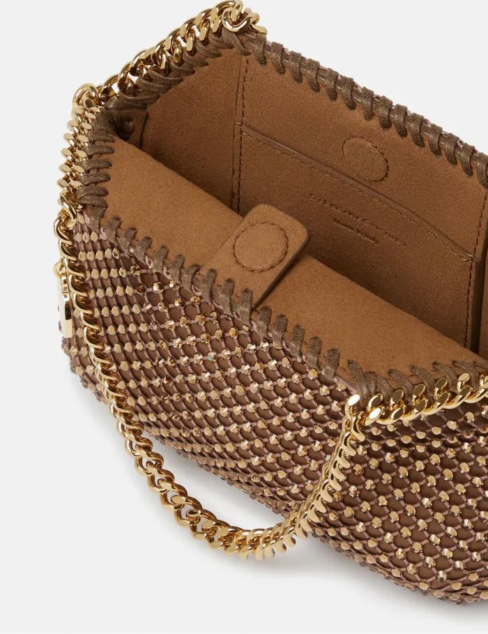 Women Falabella Tiny Crystal Tote Bag Metallic Brown Stella McCartney Crossbody Bags Women Falabella Tiny Crystal Tote Bag Metallic Brown Stella McCartney Crossbody Bags