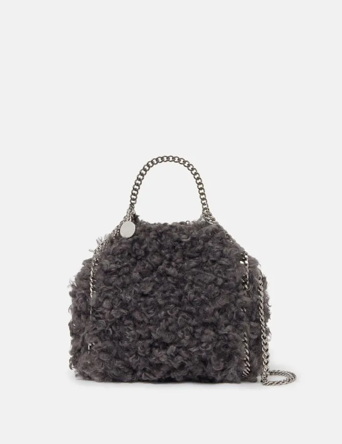 Women Falabella Tiny Teddy Tote Bag Smoke Grey Stella McCartney TopHandle Bags