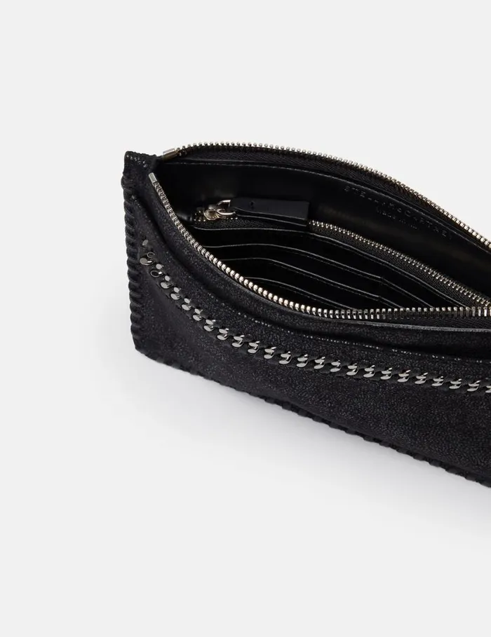 Women Falabella Wrist Pouch Pitch Black Stella McCartney Mini Bags And Clutches Women Falabella Wrist Pouch Pitch Black Stella McCartney Mini Bags And Clutches