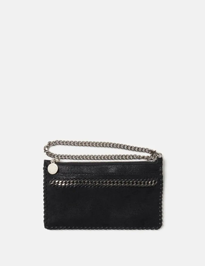 Women Falabella Wrist Pouch Pitch Black Stella McCartney Mini Bags And Clutches Women Falabella Wrist Pouch Pitch Black Stella McCartney Mini Bags And Clutches