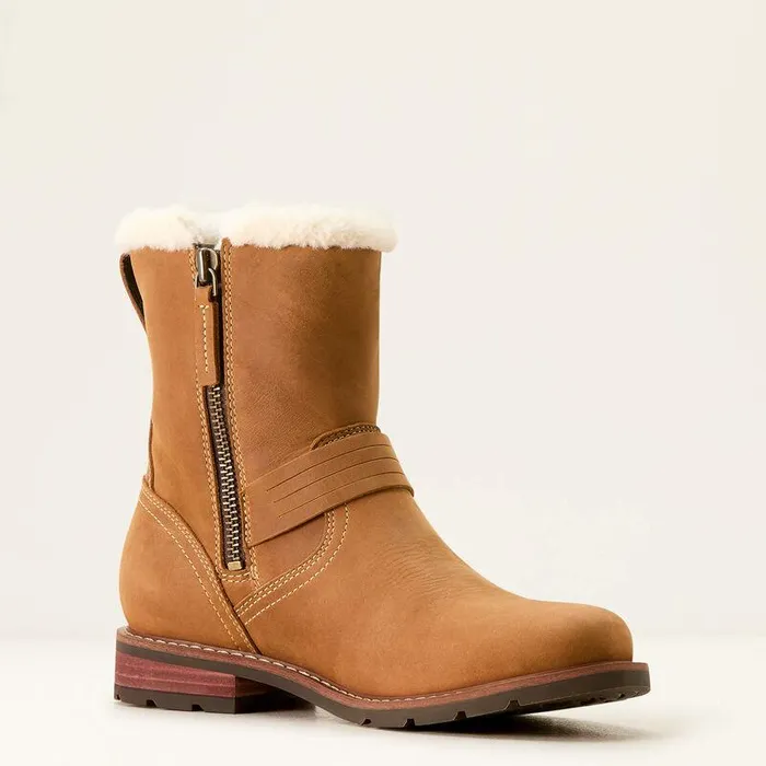 Women Fashion Boots Ariat Savannah Sherpa Waterproof Boot Carmel Tan