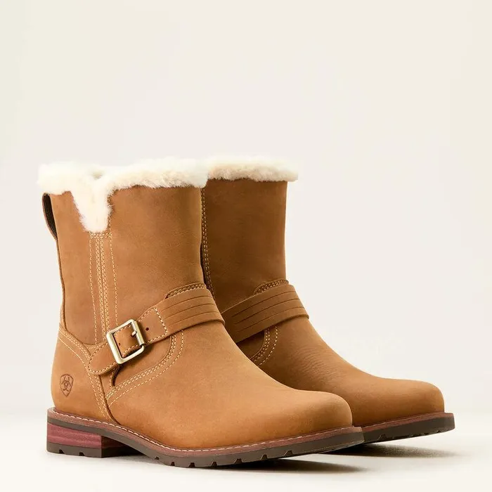 Women Fashion Boots Ariat Savannah Sherpa Waterproof Boot Carmel Tan