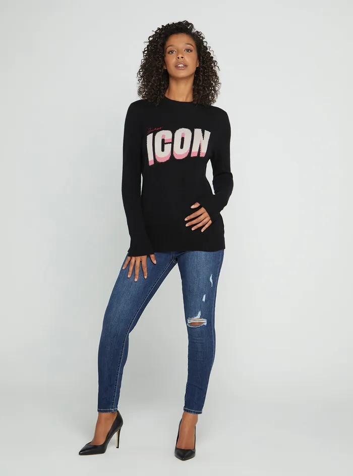 Women Fashion Tops GUESS Eco Black Juliette Knit Top Women Fashion Tops GUESS Eco Black Juliette Knit Top