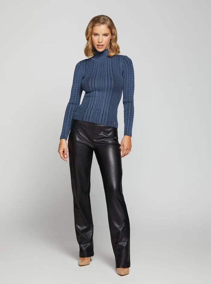 Women Fashion Tops GUESS Eco Sea Blue Charline Knit Top