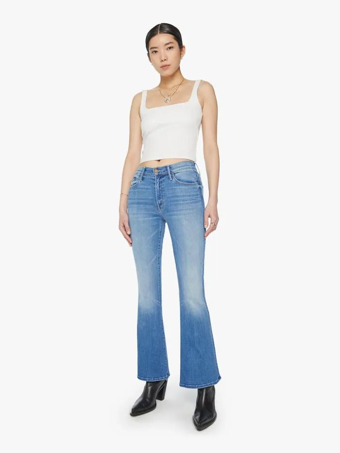 Women Flare Mother Denim The Weekender Blue medium