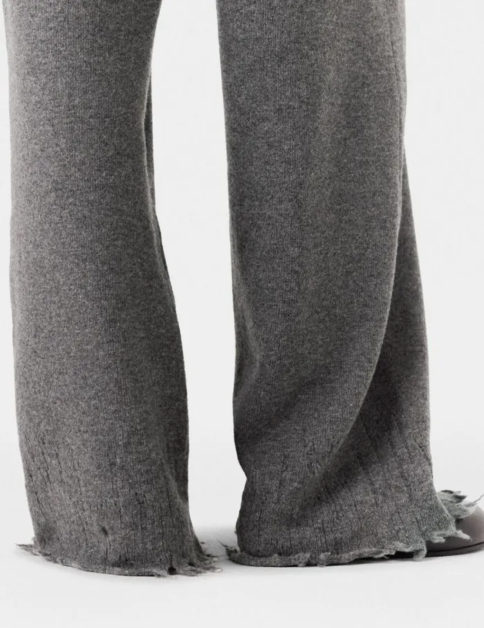 Women Flared HighRise Pants Grey Stella McCartney Knitwear