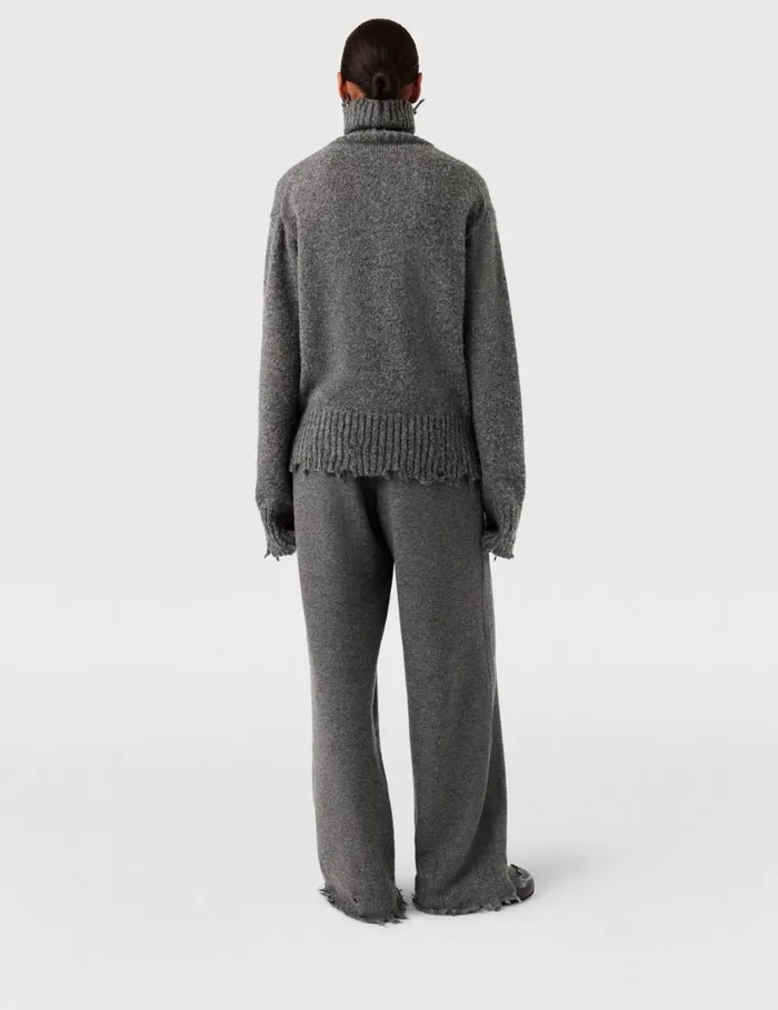 Women Flared HighRise Pants Grey Stella McCartney Knitwear