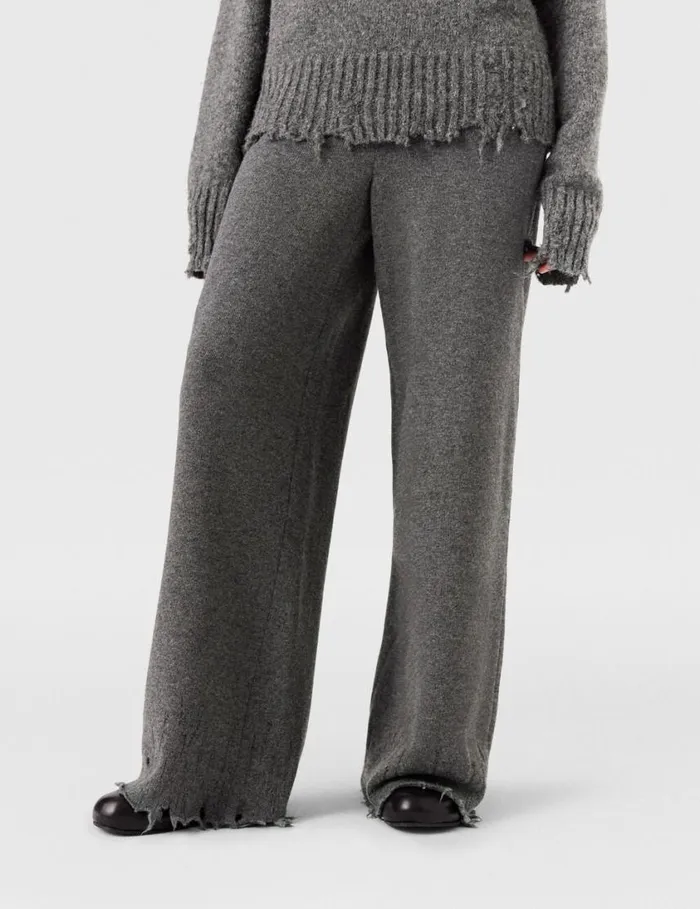 Women Flared HighRise Pants Grey Stella McCartney Knitwear