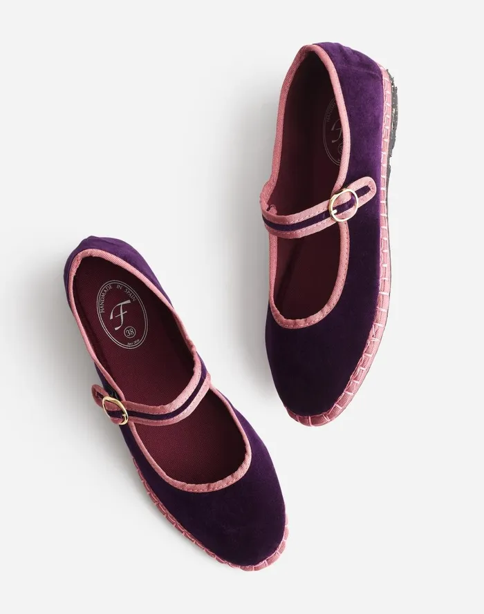Women Flats and Loafers Madewell FlabelUS Randle Mary Janes Purple Sageblack