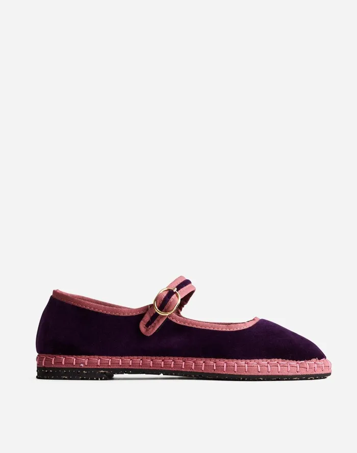 Women Flats and Loafers Madewell FlabelUS Randle Mary Janes Purple Sageblack