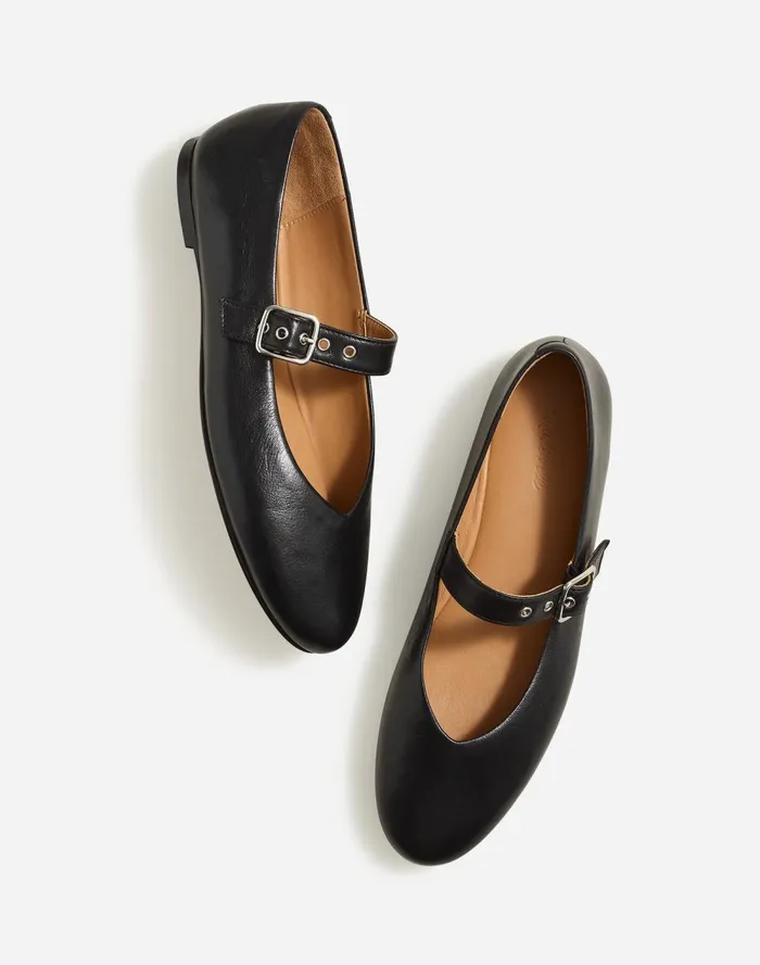 Women Flats and Loafers Madewell The Remy Mary Jane Flat True Black