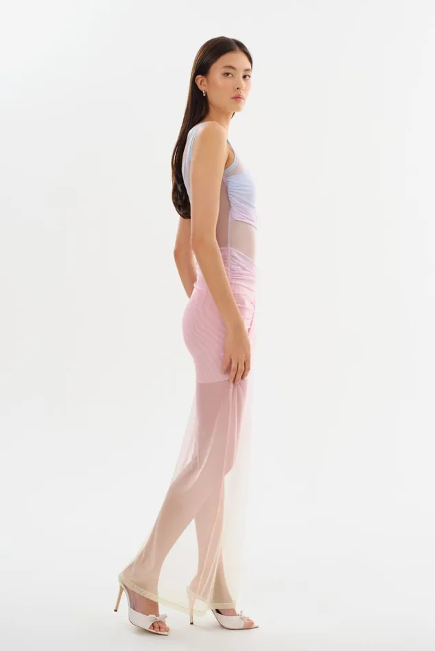 Women FLORINDA Mesh Maxi Dress Sunset Gradient LAMARQUE Dresses