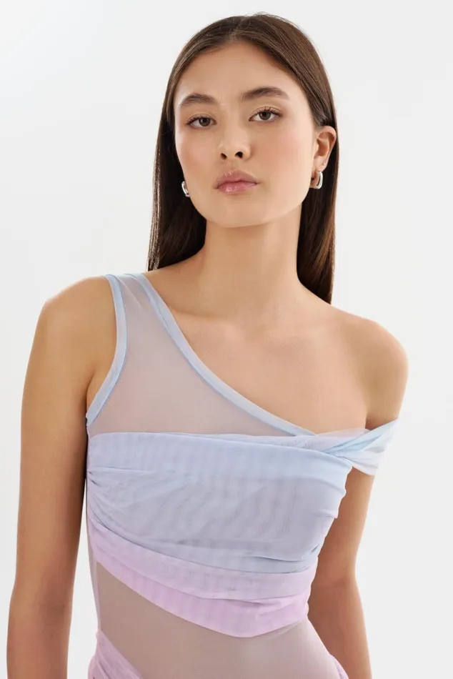 Women FLORINDA Mesh Maxi Dress Sunset Gradient LAMARQUE Dresses