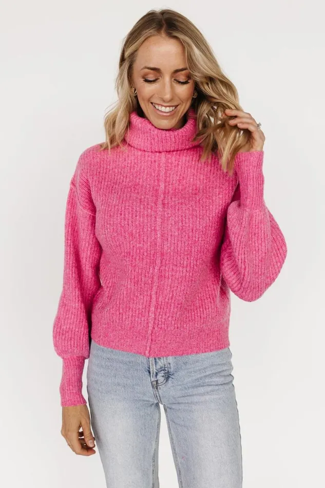 Women Frannie Knit Turtleneck Sweater Pink Baltic Born Sweaters Women Frannie Knit Turtleneck Sweater Pink Baltic Born Sweaters