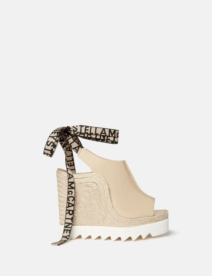 Women Gaia Alter Mat Peeptoe Wedge Espadrilles Sand Stella McCartney Espadrilles