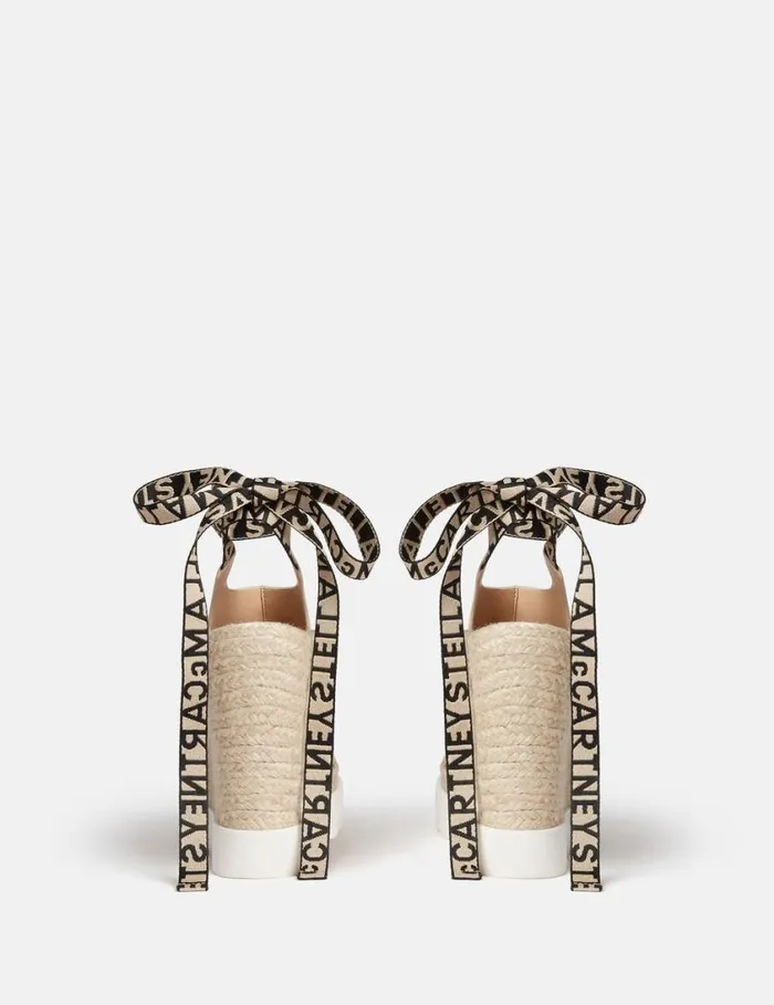 Women Gaia Alter Mat Peeptoe Wedge Espadrilles Sand Stella McCartney Espadrilles