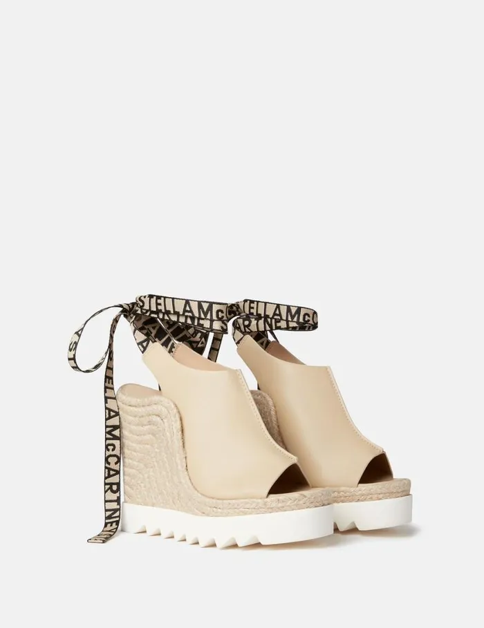 Women Gaia Alter Mat Peeptoe Wedge Espadrilles Sand Stella McCartney Espadrilles
